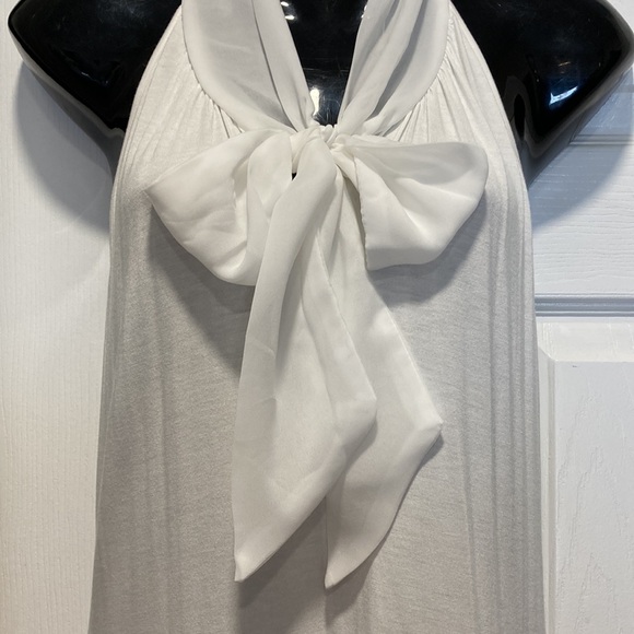 NWOT - Cable & Gauge Sleeveless Ivory White Tie-Neck Unlined Blouse - Sz L - Picture 6 of 9